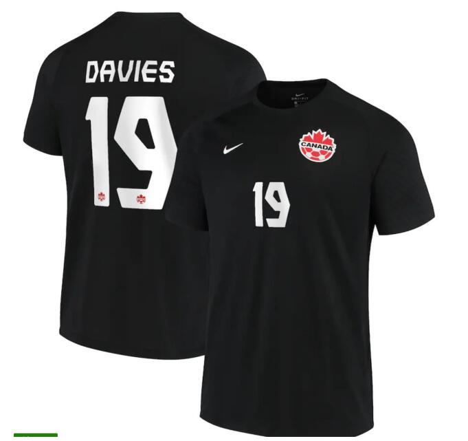 Custom Team canada 2022 black soccer jerseys